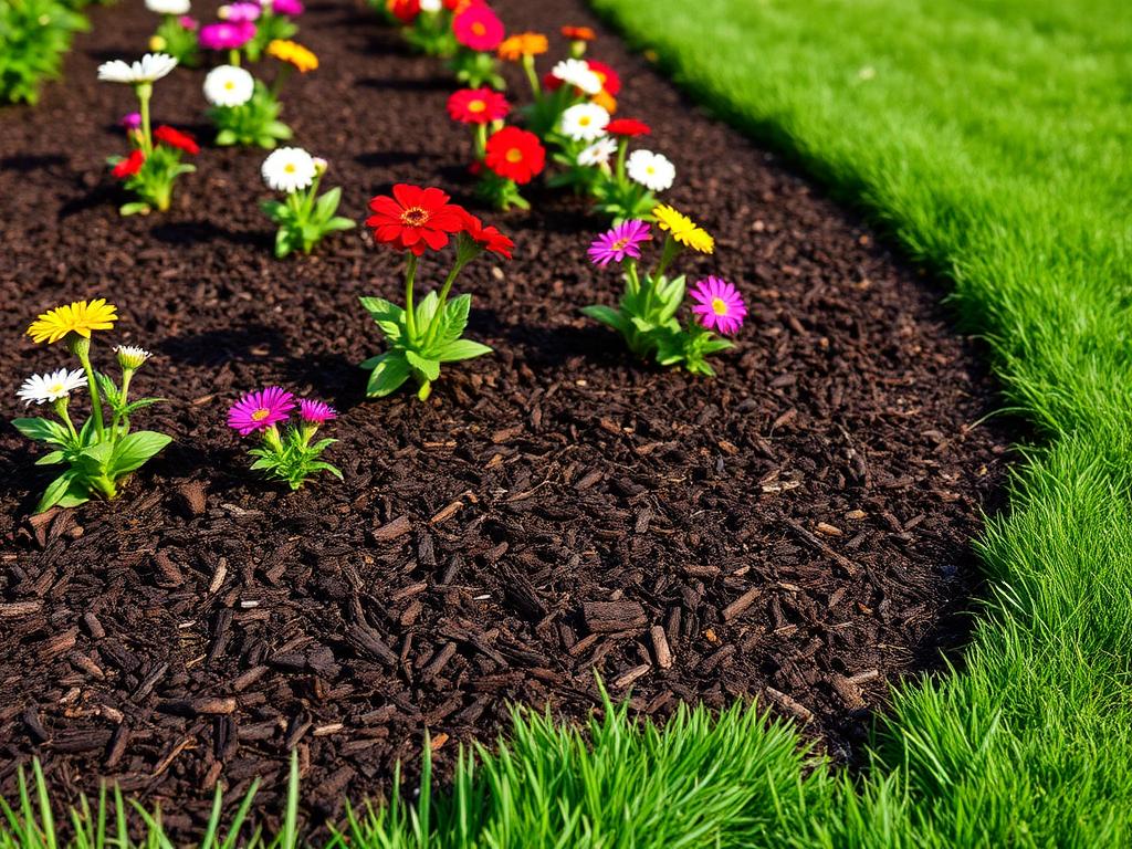 Fresh mulch and flower bed with crisp edging in Murfreesboro TN